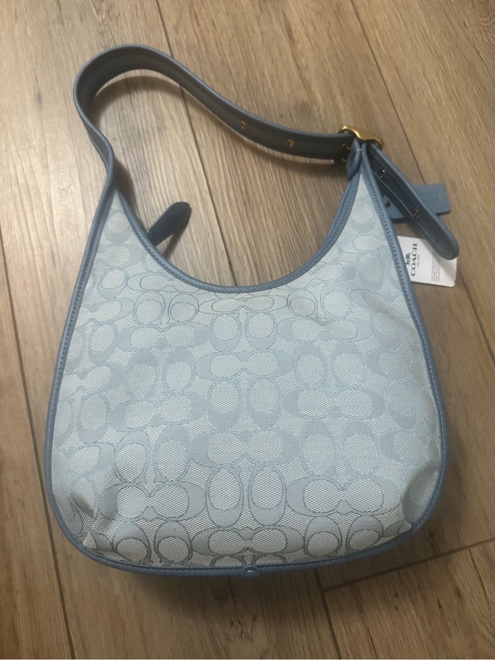 Coach Pale Blue Signature Canvas Shoulder Bag